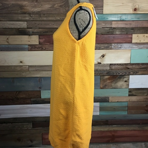 NWT Zara Knit Yellow Sweater Midi Dress L - Picture 2 of 4